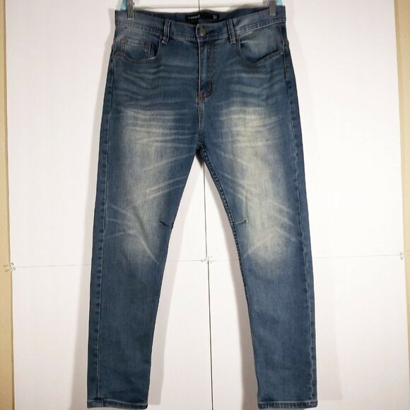 est: Nineteen 91 Jeans Size 34 Mens Dark Wash Skinny Jean - Picture 1 of 5